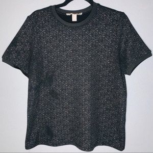 Forever 21 Black short sleeve with gold specks- L